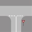 Ligne de guidage prolongeant une ligne d'attente